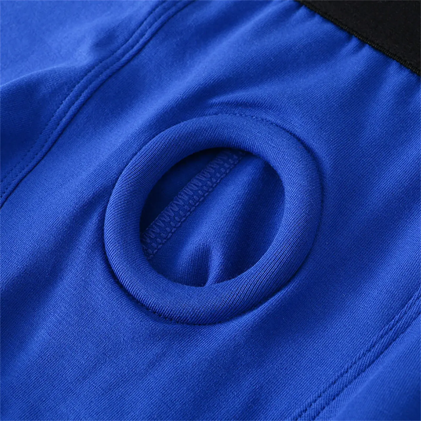 Men's Boxers Front Hole Pouch Underwear Silicone Cockring Sexy Boxershorts Wide Waistband Cotton Underpants Hollow Out Lingerie — image 4