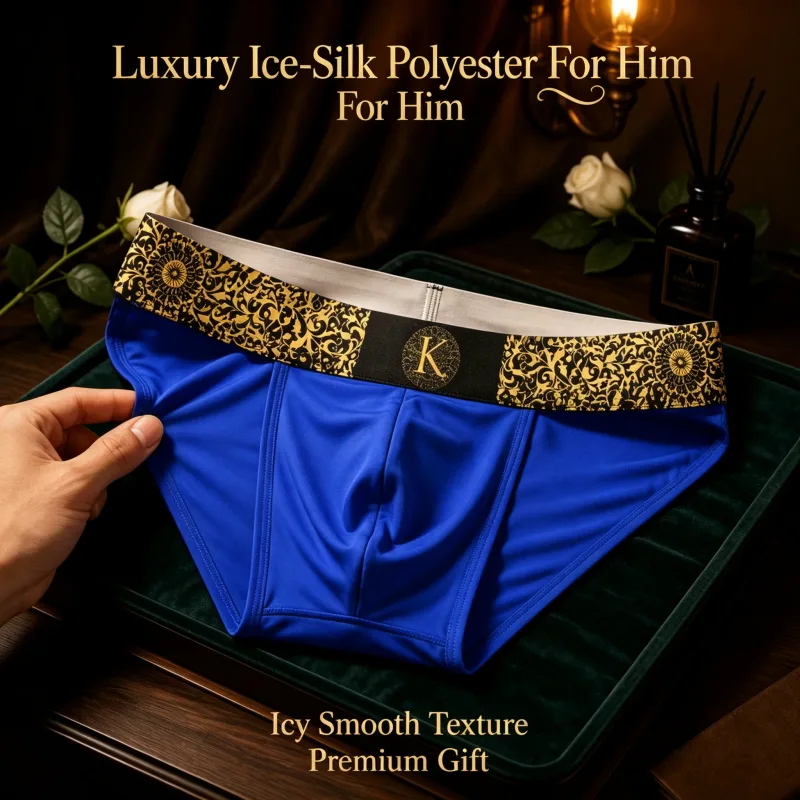 Men High‑Leg Bikini Briefs Vintage Festive Ornate Black‑Gold Elastic Waist Stretch Sweat Evaporating Underwear Date Anniversary