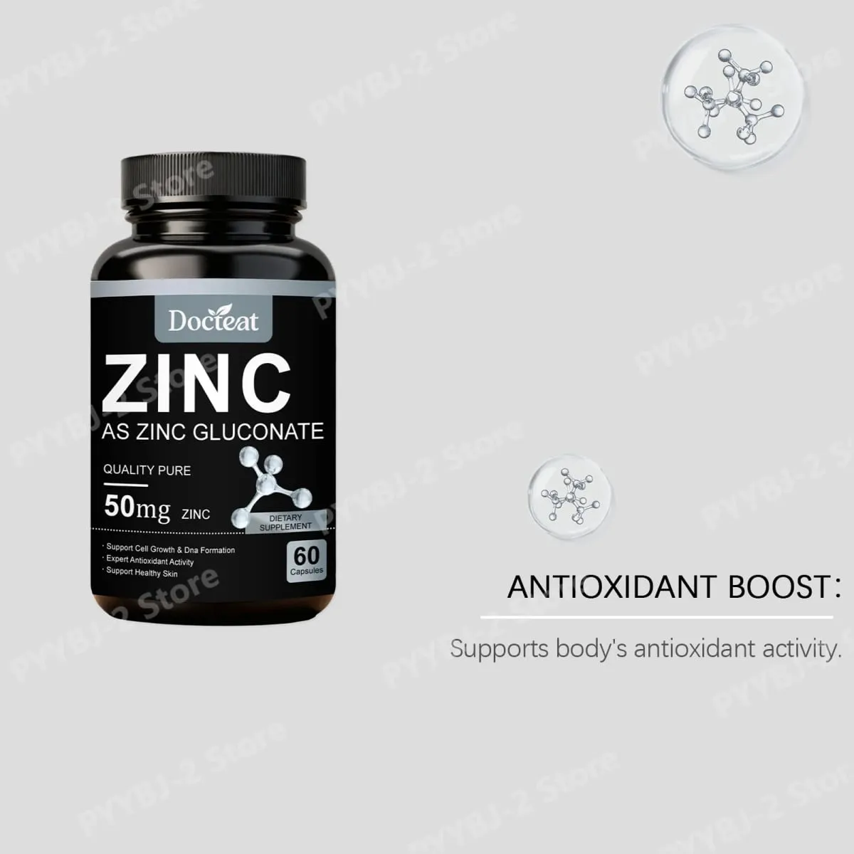 Cink-glükonát kapszula 60 darab 50 mg cink adagonként Immunrendszer támogatása Sejtegészségügyi Napi Cink Táplálkozás