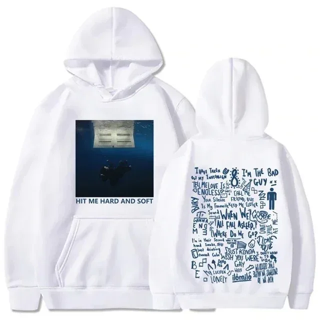 Hit Me Hard and Soft Tour Hoodie Billie Pullover Männer Sänger Grafikdruck Herbst Winter Fleece Sweatshirts für Fans