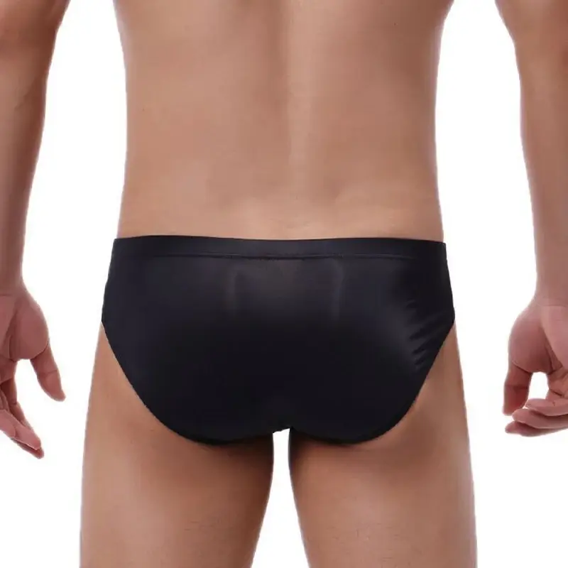 2pcs Big Pouch Nylon Men Underwear Briefs Ice Silk Male Seamless Underpants Low-Waist Thin Panties Plus Size — image 4