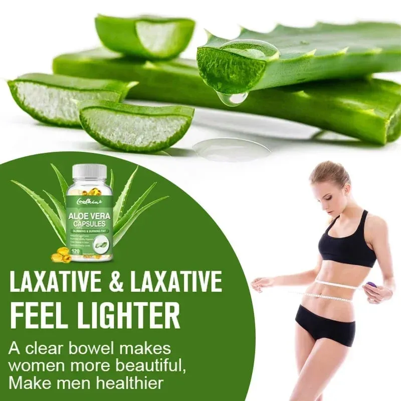 Aloe Vera Extract Capsules - Supports Intestinal Digestive and Immune Health Relieves Constipation and Balances Stomach AcidSu