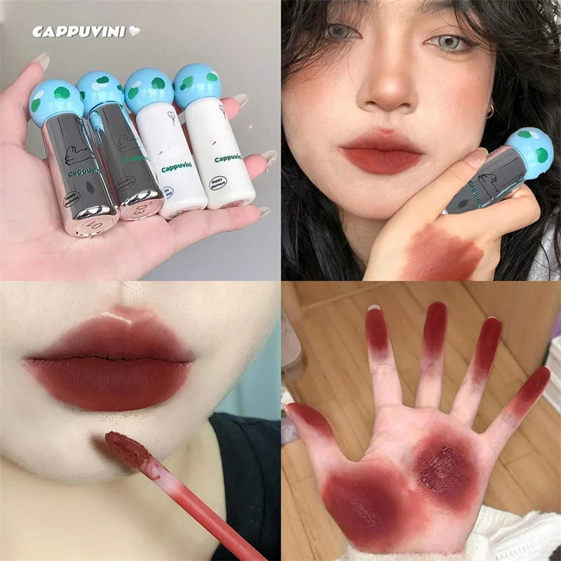 Velvet Matte Lip Mud Cute Rabbit Liquid Lipstick Mousse Κόκκινο καφέ Μακράς διάρκειας απαλό Lip Gloss Lips Μακιγιάζ Φοιτητικά Καλλυντικά