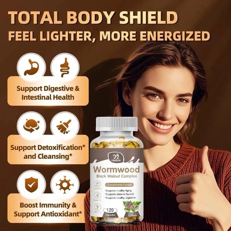 High Potency Parasite Cleanse Capsules Wormwood Black Walnut Sinusuportahan ang Intestinal Cleansing Detox at Gut Health para sa mga Matanda