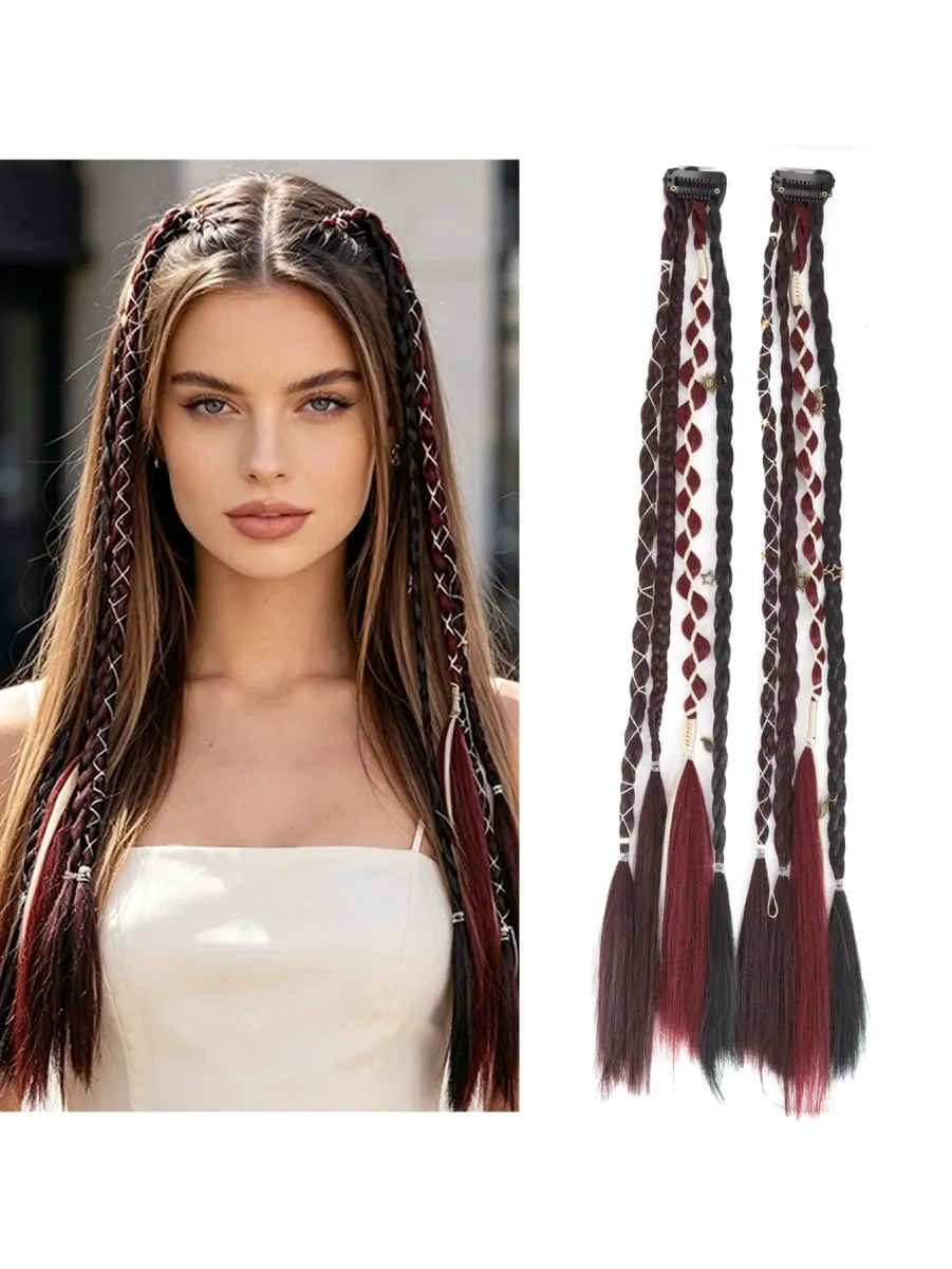 Ombre Synthetic Boho-style Μικρές στριφτές πλεκτές κοτσίδες για γυναικείες πλεξούδες περούκα BB Clip-on Spicy Girl Brown Boxing braids — image 11