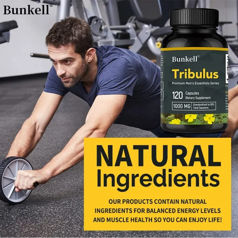 Tribulus Terrestris Capsules - Boosts Energy Improves Mood Enhances Endurance and Athletic Performance - 120 Capsules