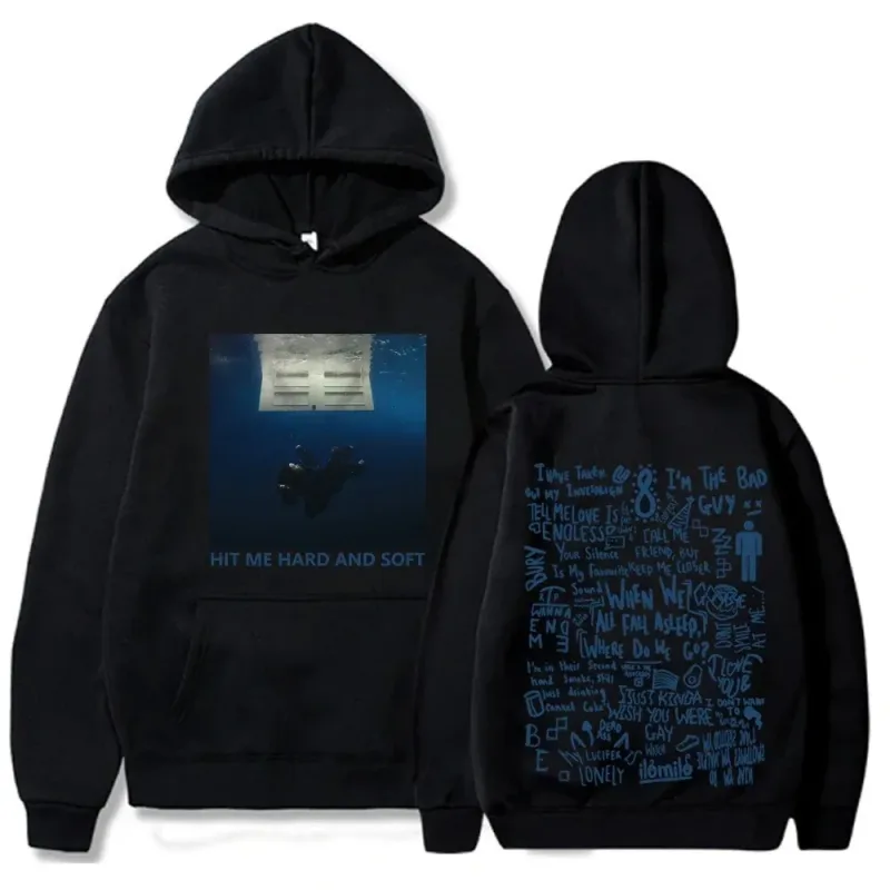 Hit Me Hard and Soft Tour Hoodie Billie Pullover Männer Sänger Grafikdruck Herbst Winter Fleece Sweatshirts für Fans