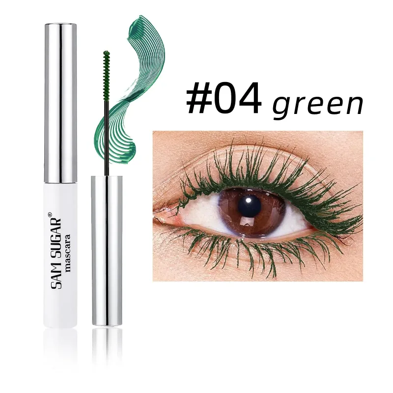Colorful Slender Mascara Waterproof Fast Drying Curling Eyelashes Multicolor Lashes Makeup Long Lasting Blue Green Cosmetics
