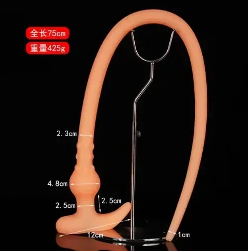Super Long Anal Plug Whip Silicone Wearable Butt Plug Hollow Enema Vaginal Cleaning Dildos Mas Malalim 18+ Pang-adultong Mga Laruan sa Pagtatalik para sa Mag-asawa
