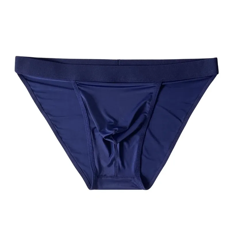 1 Piece Men's Sexy Ultra-Thin Ice Cool High Cut Briefs, Breathable Soft Stretchy Elastic Waistband Casual Daily Underwear