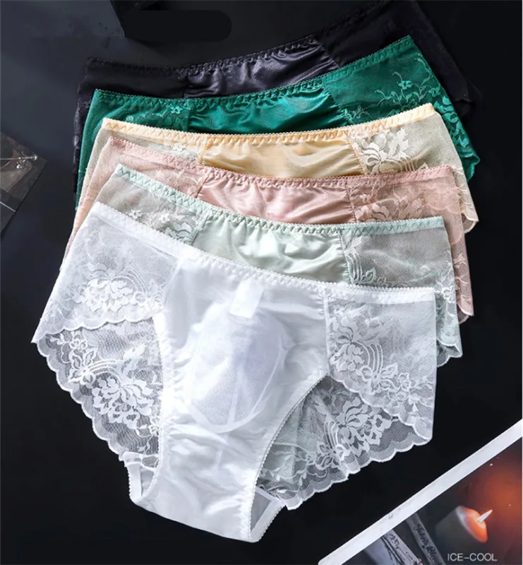 Lace men's underwear 3D Punched tangas japonesa Ice Silk Thin calzoncillos hombre Sexy lingerie adults 18 plus cuec gay panties — image 8