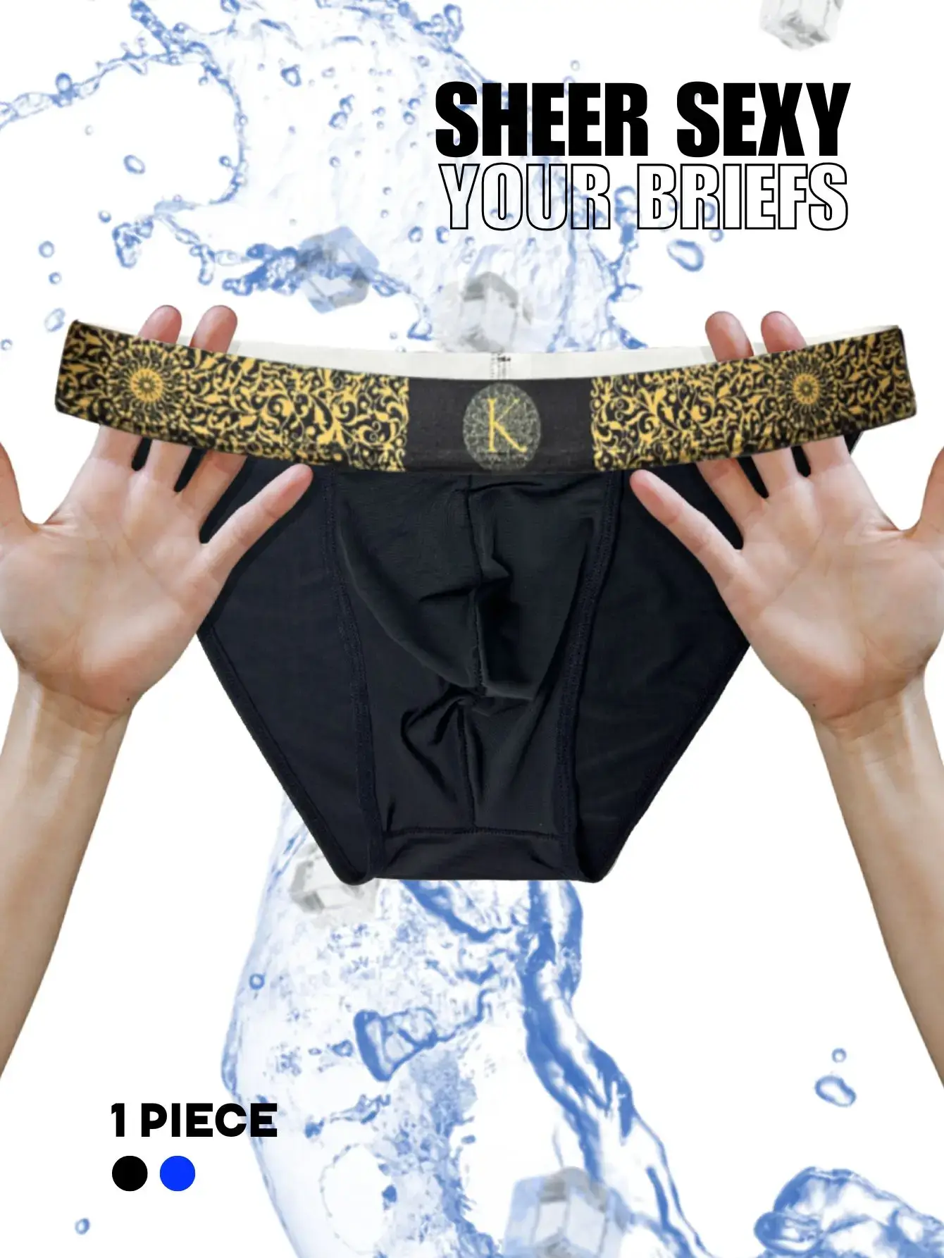 Men's Low Rise Semi-Sheer Bikini Style Men Underpants Stretch Waist, Cool Silky High Cut Briefs Suitable for Sports Bodybuilding