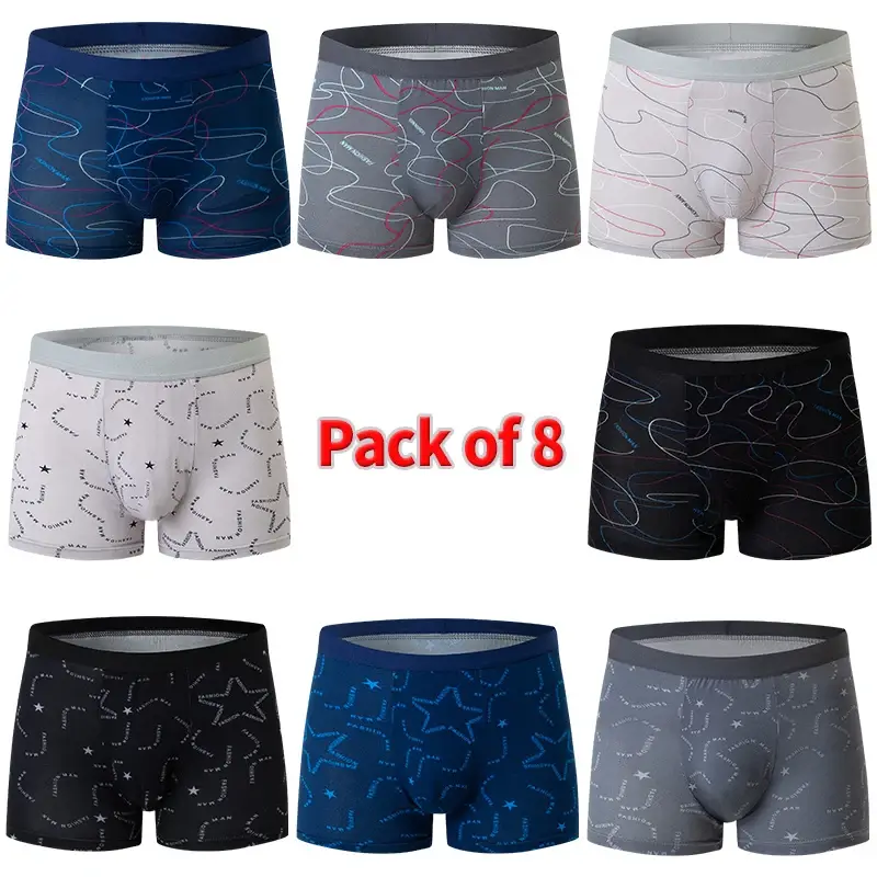 8-piece Set Of Men's Underwear Mixed With Youth Quick Drying Sporty Comfortable Plus Size Casual Flat Corner Pants Trendy — image 2