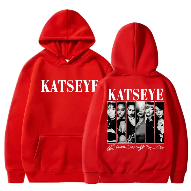 Hoodie Gambar Kpop Katseye Terbatas Vintage Pria Wanita Trendi Y2k Kaus Hoody Bulu Domba Pakaian Olahraga Ukuran Besar Hadiah Penggemar Jalanan