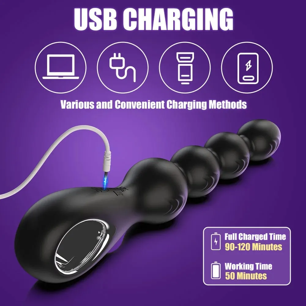 Vibrating Anal Beads Butt Plug Vibrator 360° Rotation Male Prostate Massager Anal Plug Stimulator Sex Toys for Women Men