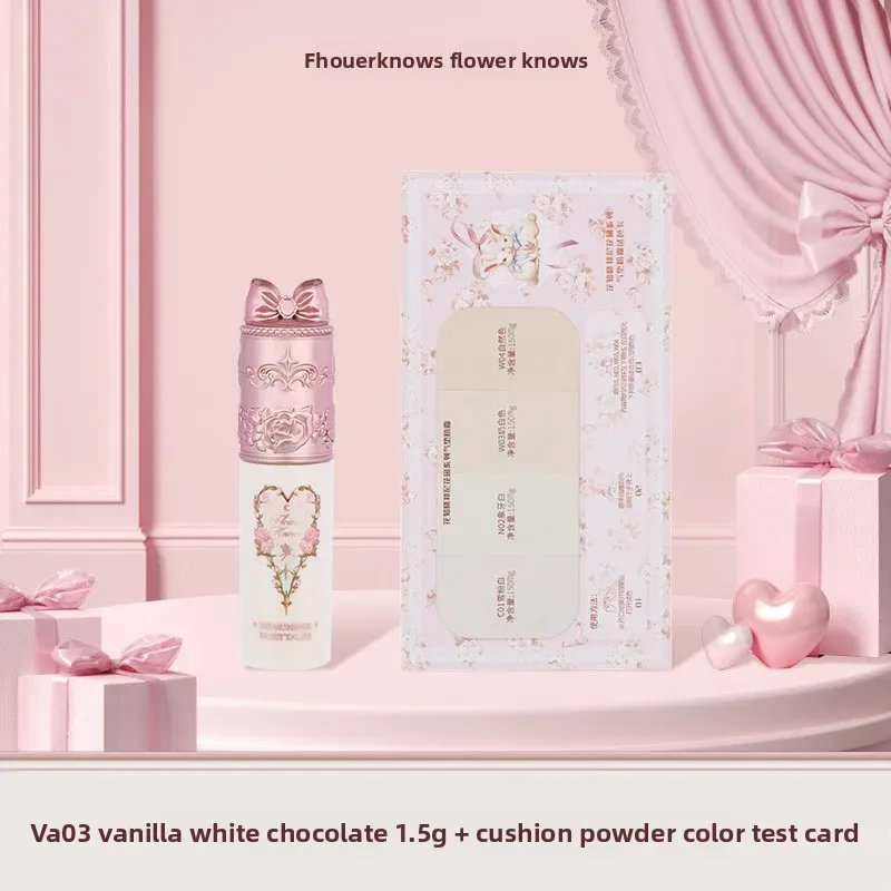 Flower Knows Cushion Foundation כרטיס גוון + מיני קונסילר עמיד לאורך זמן לחות כיסוי מלא סט דוגמאות לאיפור פנים