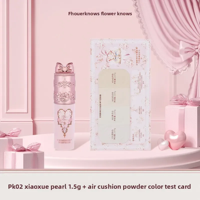 Flower Knows Cushion Foundation כרטיס גוון + מיני קונסילר עמיד לאורך זמן לחות כיסוי מלא סט דוגמאות לאיפור פנים