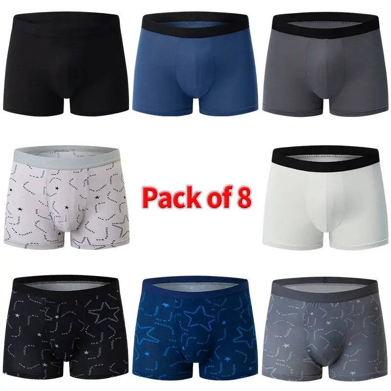 8-piece Set Of Men's Underwear Mixed With Youth Quick Drying Sporty Comfortable Plus Size Casual Flat Corner Pants Trendy