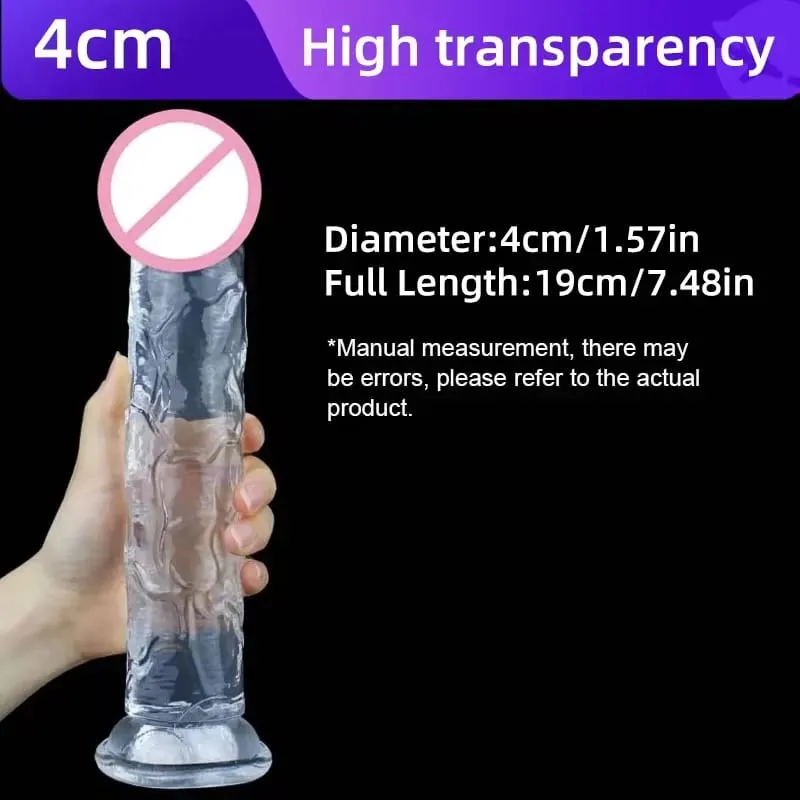 Transparent Soft Jelly Dildo Realistic Fake Dick Penis Suction Cup Dildo Realistic Sex Toys For Lesbian Women Female Masturbator — image 17