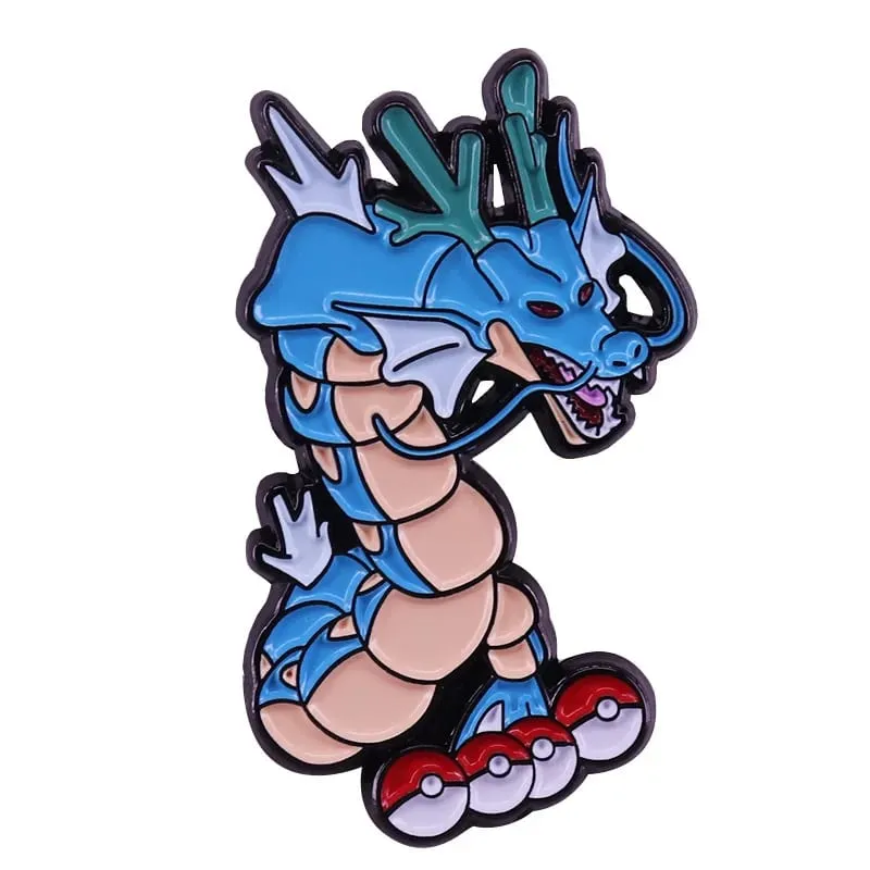 Anime Pokemon Charmander Men Chân Thu Thập Kawaii Khủng Long Kim Loại Hoạt Hình Thổ Cẩm Ba Lô Mũ Túi Cổ Ve Áo Huy Hiệu