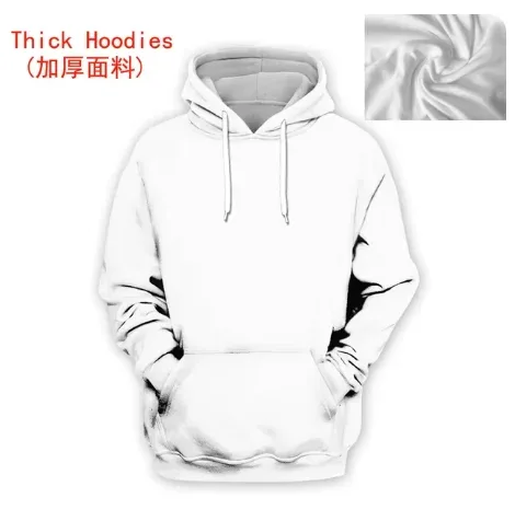 Sweat à capuche 3D personnalisé, impression complète, créer un Design Photo/vous voulez un motif personnalisé, sweat-shirt à fermeture éclair, surdimensionné, DIY bricolage — image 10