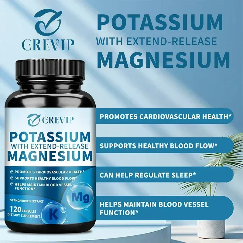 Potassium Magnesium - Improve Sleep Quality Reduces Fatigue and Headaches Benefits Bone and Heart Health Immune System