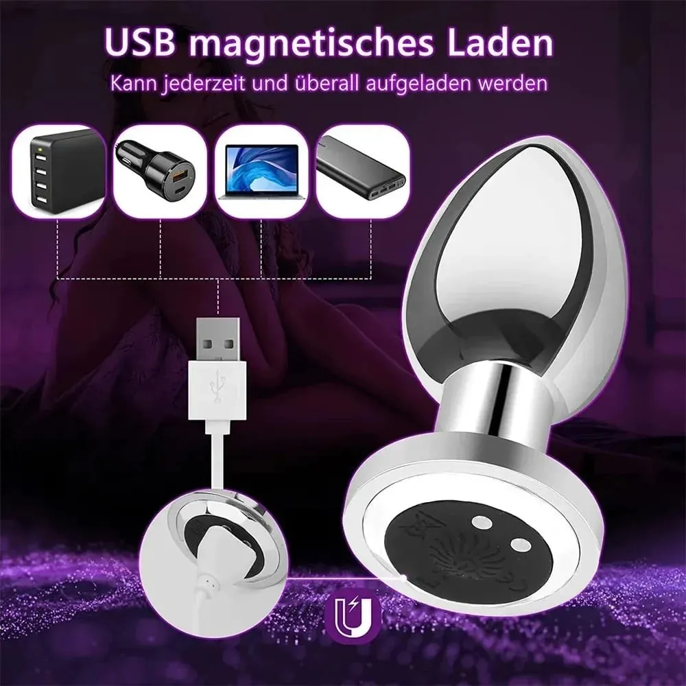 Butt Plug Vibrator נשים מתכת אנאלי תקע דילדו שלט אלחוטי גברים לעיסוי ערמונית ציוד למבוגרים ציוד לאוננות אנאלי צעצועי מין — image 3