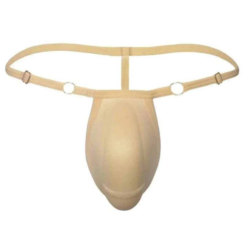 T-back Push Up gąbka podkładka pod kubek stringi regulowane 3D z przodu wyściełane figi bezszwowe niskiej talii męskie bielizna modelująca męskie majtki akcesoria