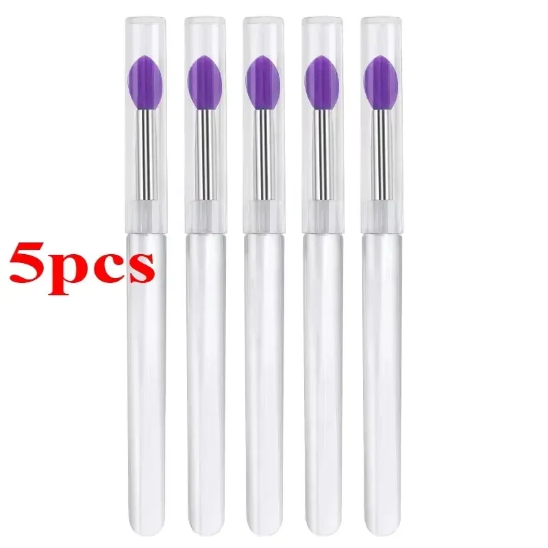 3/5/10 Chiếc Di Động Silicone Cọ Môi Có Nắp Mềm Mại Đa Năng Son Dưỡng Môi Applicator Son Môi Lipgloss Cọ Trang Điểm