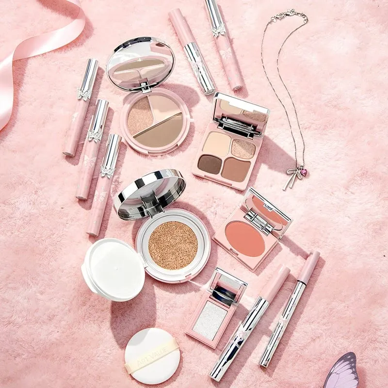 Πολυτελές σετ μακιγιάζ Pink Butterfly Cosmetic Kit Eyeshadow Palette Lip Tint Blush Mascara Eyeliner Highlighter Beauty Makeup Δώρο