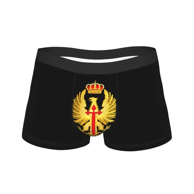 Flag of Spain Plus Emblem Civil Guard Men's Underwear Spanish Boxer Briefs Shorts Panties Funny Soft Underpants for Male S-XXL
