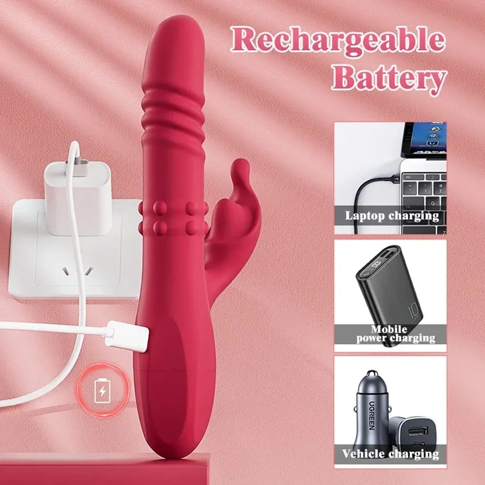 Rabbit Vibrator for Women 10-Speed Thrusting Dildo Clit & G-Spot Stimulator Rotating Mode Couples Sex Toy for Pleasure — image 2
