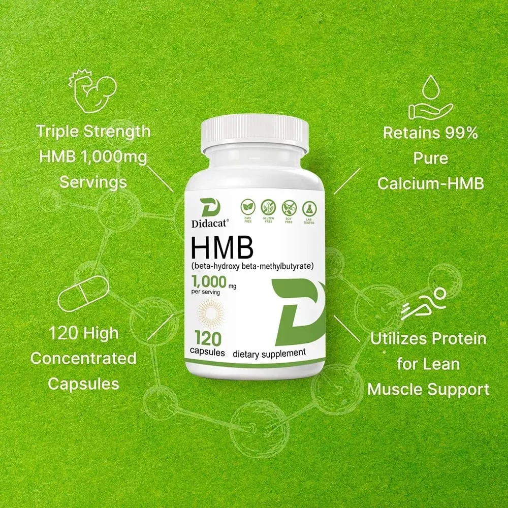 Συμπλήρωμα Super Strength HMB 1000mg ανά μερίδα με βιταμίνη D3 για βοήθεια στη μυϊκή ανάπτυξη της άπαχης μυϊκής μάζας και της προπόνησης ανάκτηση — image 6