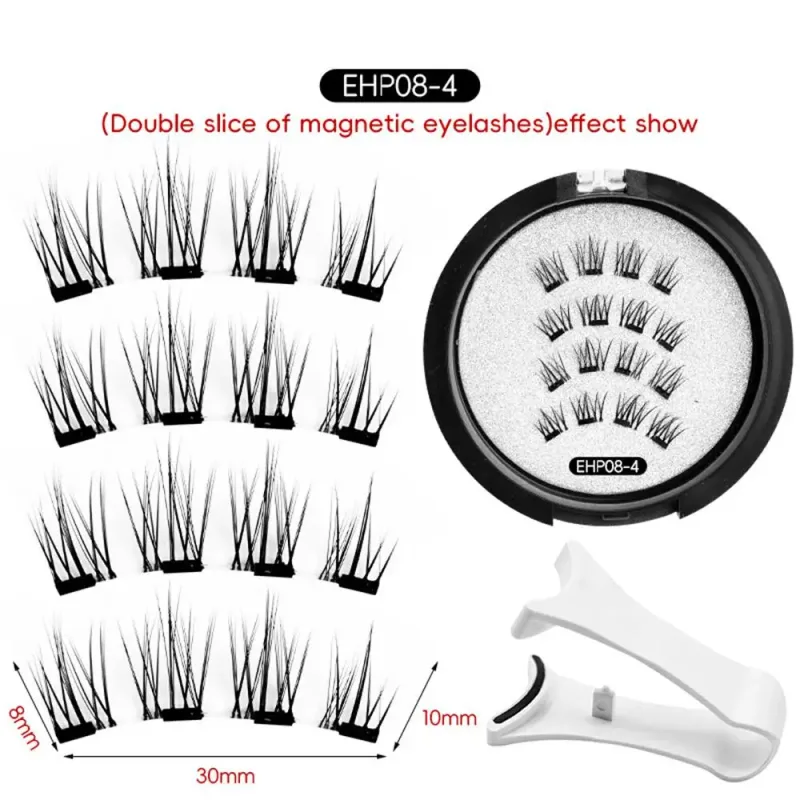 Glue-free Magnetic Eyelashes 3D Natural Effect Magnetic Eyelashes Reusable Eye Makeup False Lashes Beauty Eyelashes Supplies