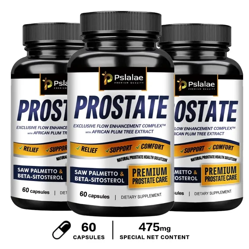 Prostate 3-Pack Saw Palmetto and Beta Sitosterol Supplements Healthy Support Size Supports Urinary Relief and Bladder Control