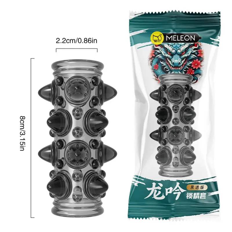 Extension Penile Sleeve Elastic G Spot Cock Ring With Beads For Men Delay Ejaculation Erection Semen Lock Ring Adult Sex Toys