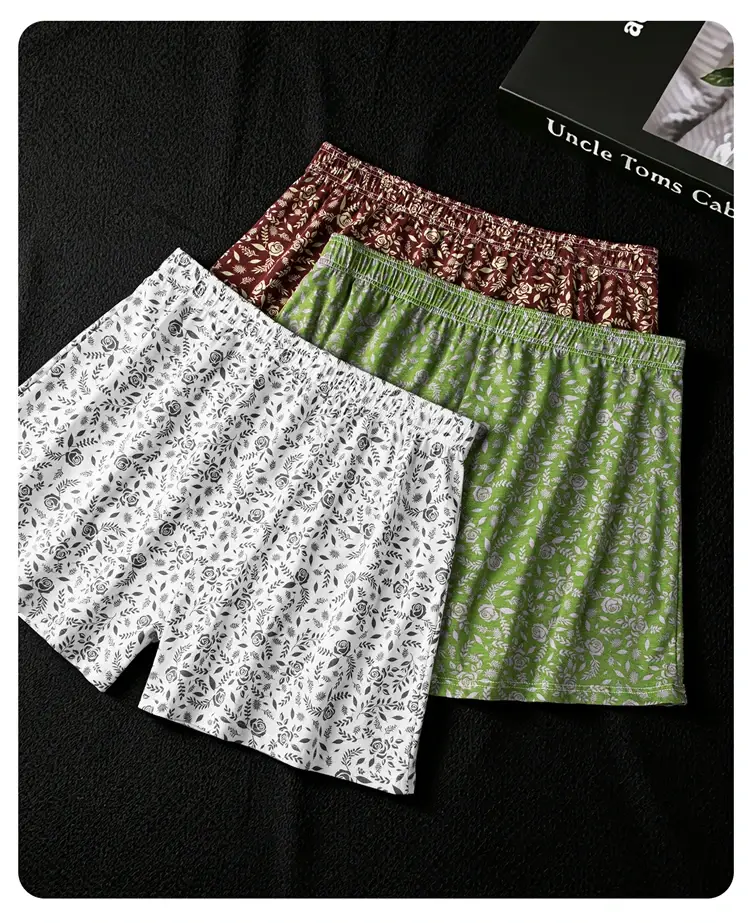 MiiOW 3/4/6Pcs Cotton Breathable Men Underwear Boxers Rose Print Man Underpants Skin-friendly Softness Mens Panties Boxer Briefs