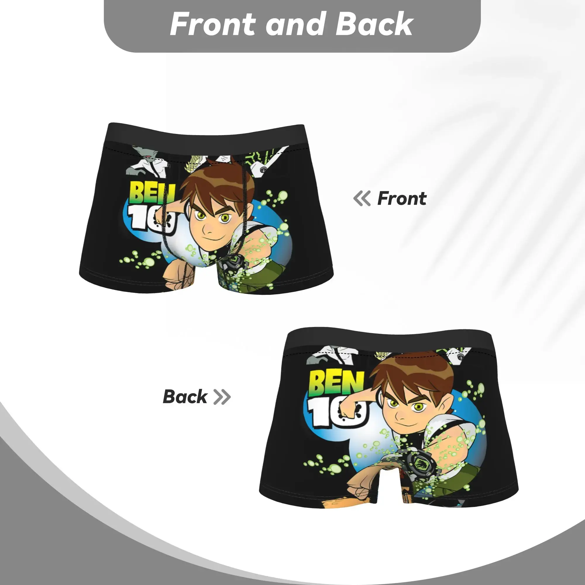 Ben 10 Aliens Underwear Classic Panties Customs Shorts Briefs For Men 3D Pouch Plus Size Trunk — image 4