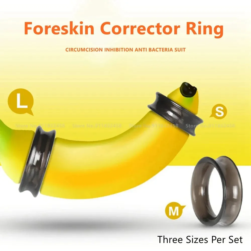 3PCS/Set Foreskin Circumcision Ring Penis Ring Scrotum Pendant Ball Stretcher Cock Ring Sex Toy for Men Adult Toys — image 3