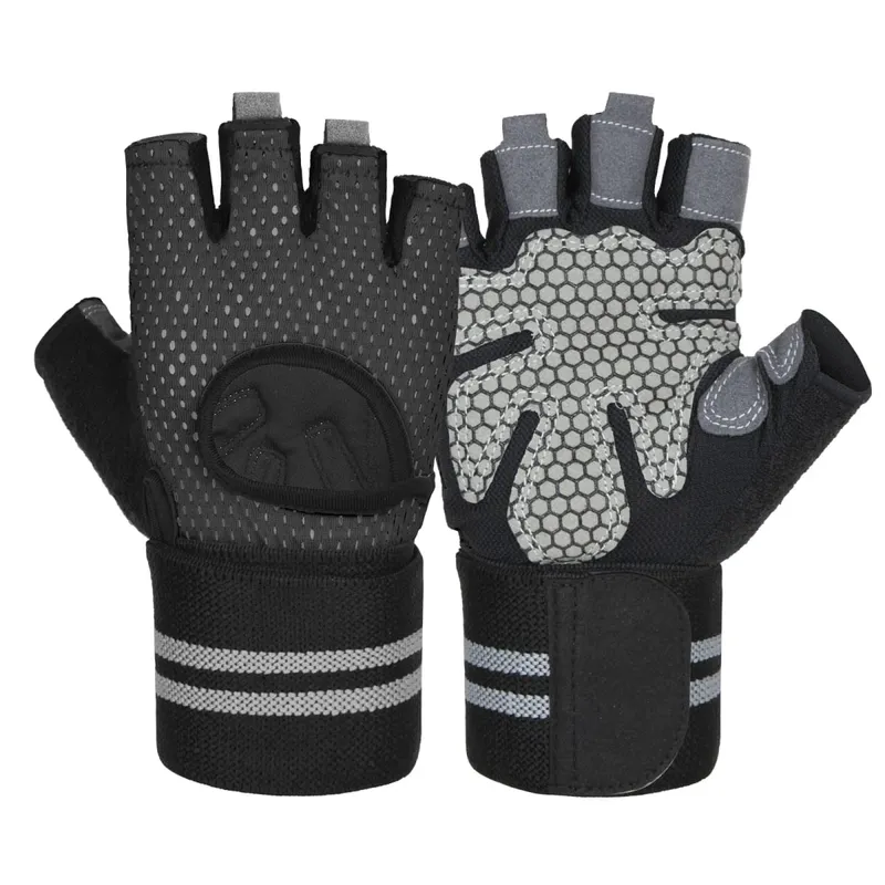 Anti Slip Shock Breathable Half Finger Gloves Breathable Cycling Gloves Fitness Gym Bodybuilding Crossfit Exercise Sports Gloves — image 14