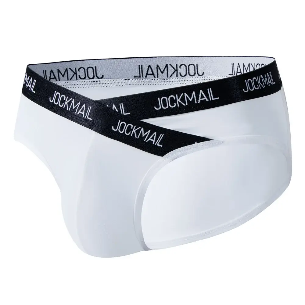 Jockmail Mens Underwear Low Waist Sexy Letter Sports Breathable Summer Ice Silk Briefs Big Bag Nylon Solid Color Man Panties — image 27
