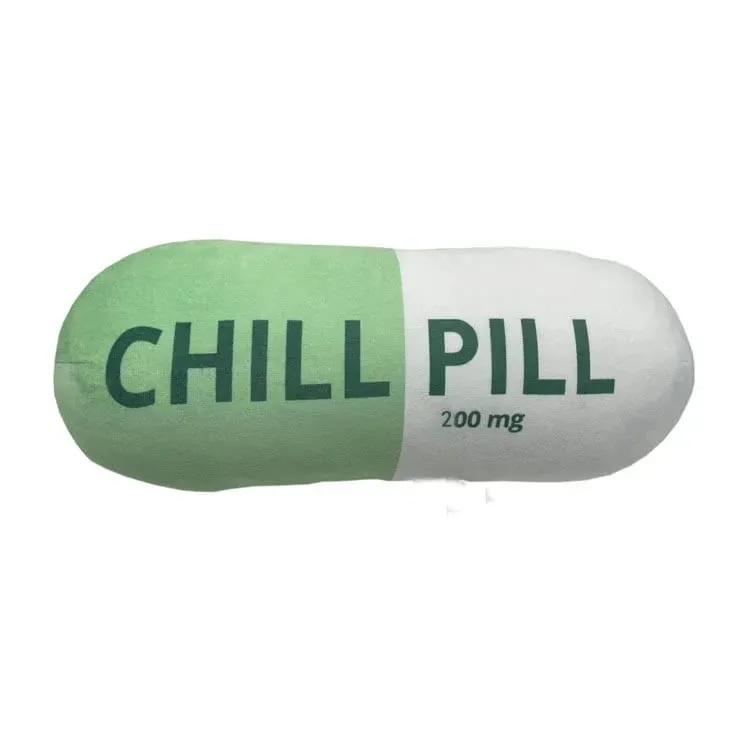 Αστεία Chill Pill Λούτρινο μαξιλάρι Χαριτωμένο καρτούν με γέμιση βελούδινο μαλακό μαξιλάρι καναπέ που αγκαλιάζει κούκλα υπνάκο Μαξιλάρι ύπνου Δώρο γενεθλίων