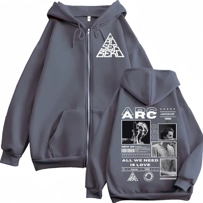 Canserbero Alles wat we nodig hebben is liefde Muerte Vida Merch Rits Hoodie Herenmode Hip Hop Zip Up Sweatshirts Casual Fleece Truien — image 3