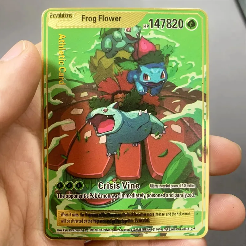 Tiếng Anh Kim Loại Pokemon Thẻ DIY Arceus Mewtwo Charizard Pikachu Sắt Sáng Bóng Pokémon GX Vmax EX Trò Chơi Trẻ Em Bộ Sưu Tập Thẻ Đồ Chơi Quà Tặng