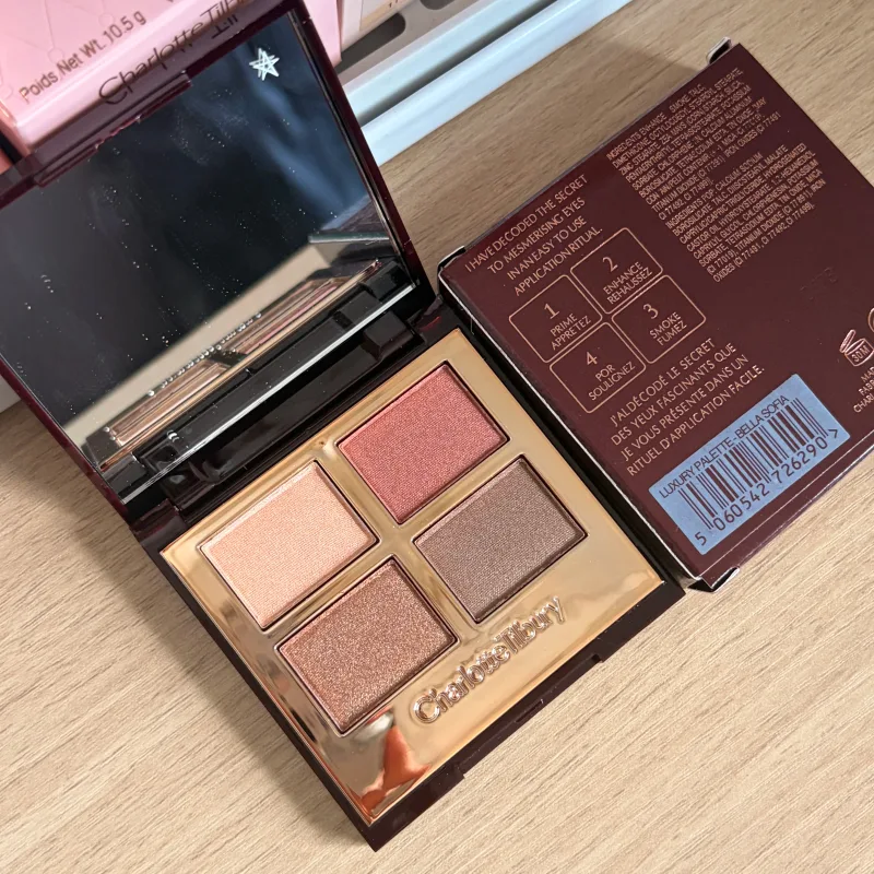 Charlotte Tilbury Four Color Palette Pillow Talk Eraggera Eyes Small Gold Tube Lipstick Easy To Apply Makeup Portable Cosmetics — image 9