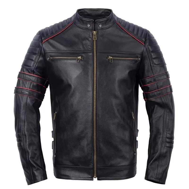 CC Shop.Brand skull cowhide coat.8XL Plus black slim genuine leather jacket,Rider leather cloth.Chaqueta de cuero esqueleto