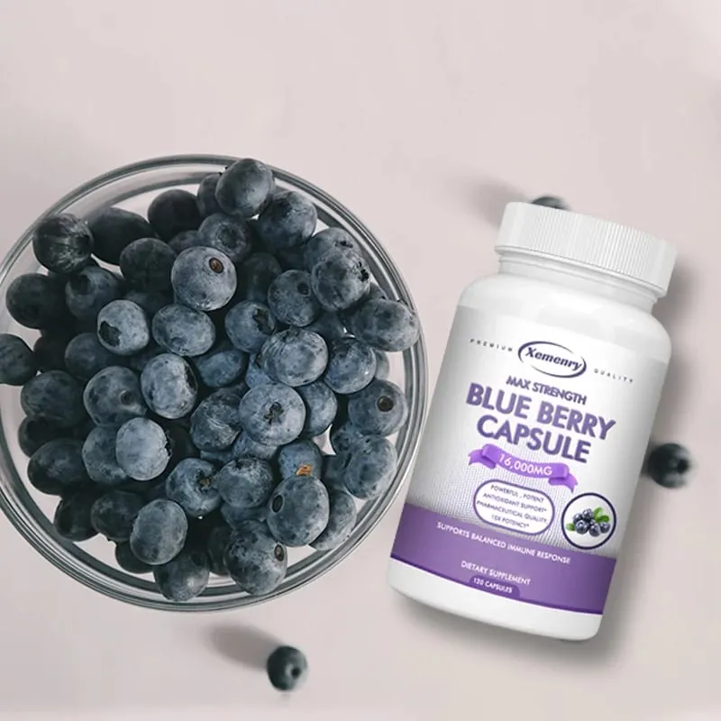 Blueberry Extract Supplement 16000mg 120 Capsules - Non-GMO