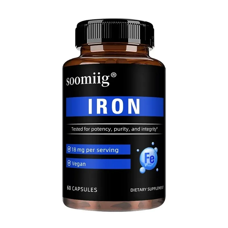 Iron Capsules High Absorption Daily Iron Supplement Support Energy Focus & Body Wellness Immune & Red Blood Cell Health