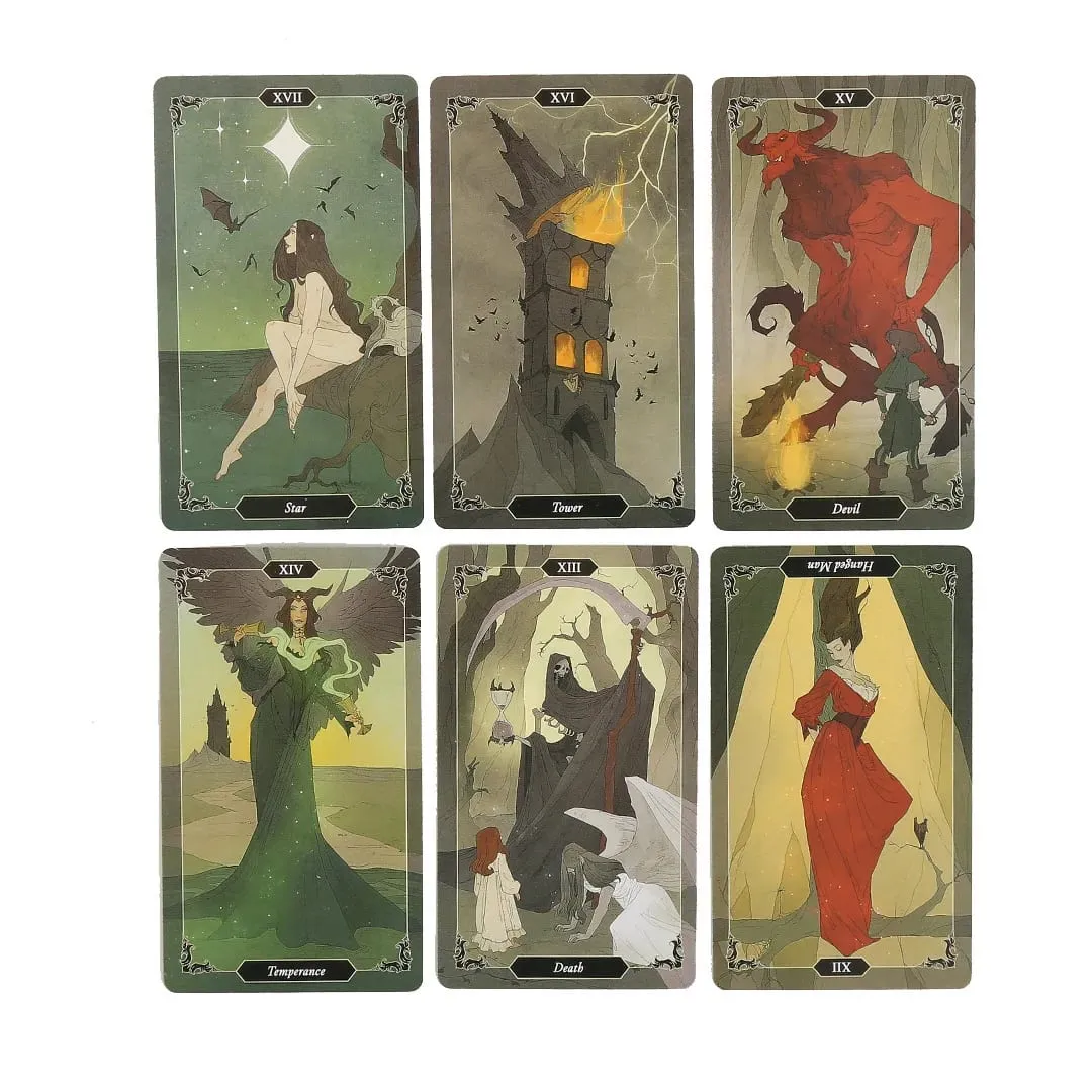 Dark Wood Tarot Cards A 78 Oracle Deck English Visions Divination Edition Borad Παίζοντας παιχνίδια