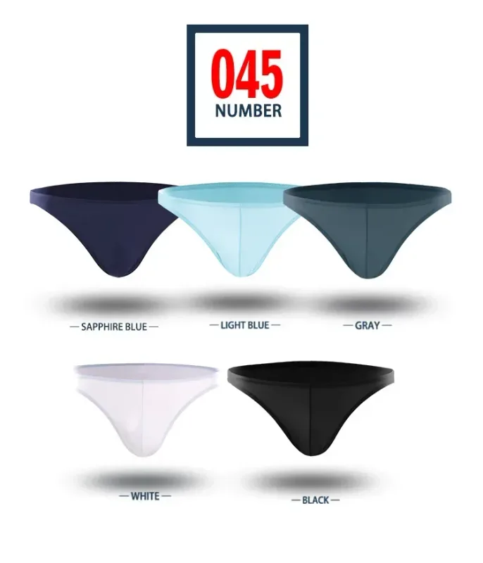 3PCS Summer narrow edge men sports breathable ice silk underpants thin sexy low waist tight seamless small triangle pants